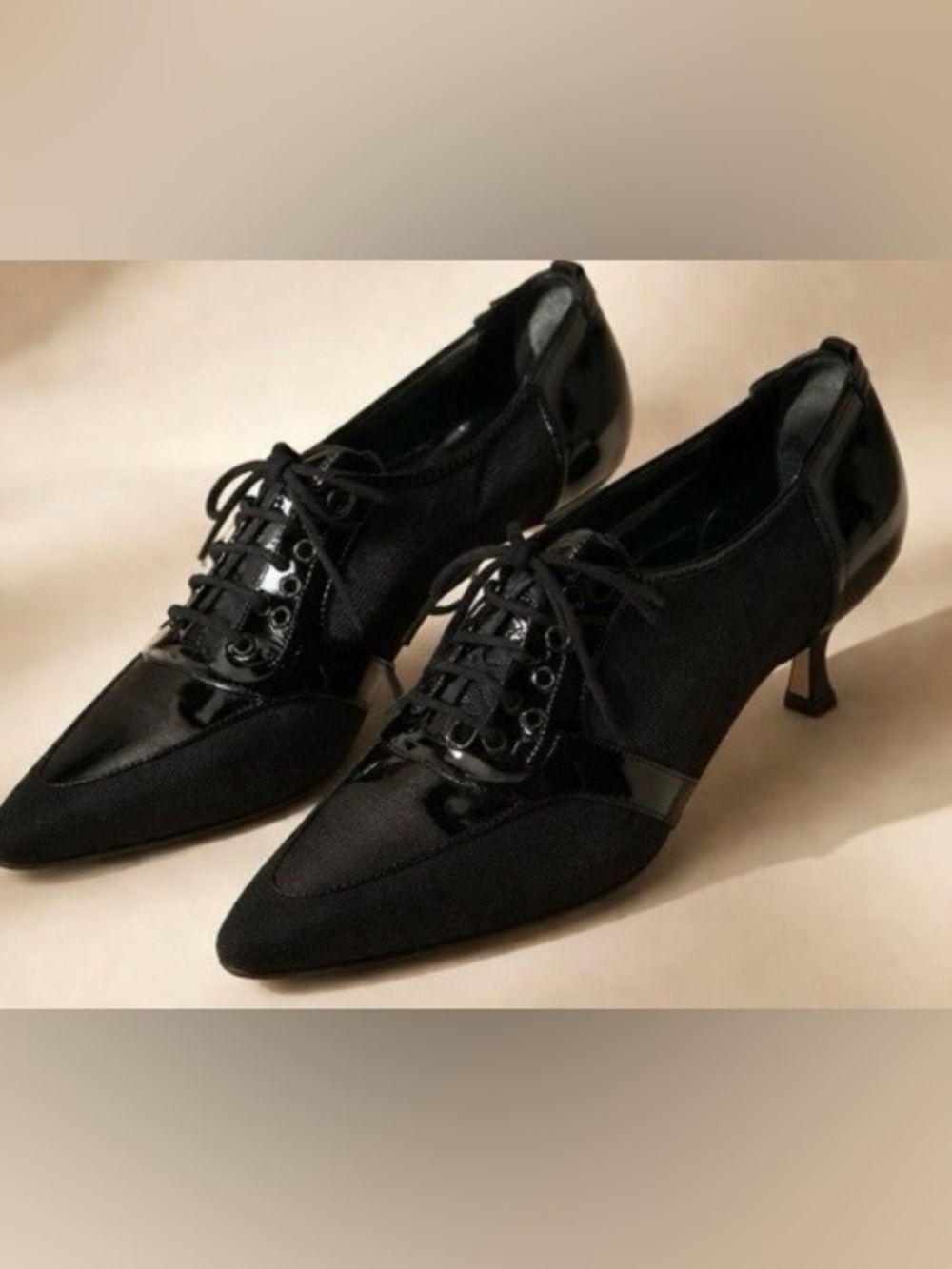 🆕 [Manolo Blahnik] Manolo Blahnik Black Kitten Heel Pumps Pointed Toe Sz: 8